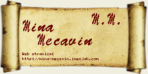 Mina Mećavin vizit kartica